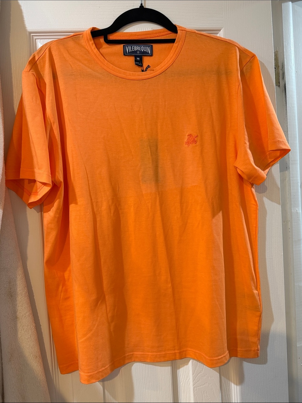 Vilebrequin Men's Bright Orange Short Sleeve Crew Tee